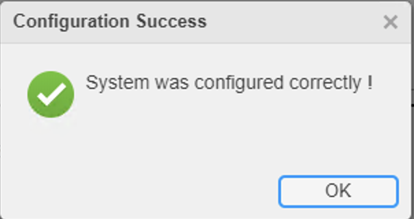 System configured correctly