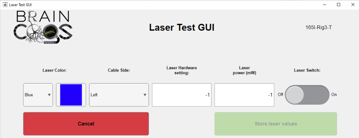 Test Laser GUI