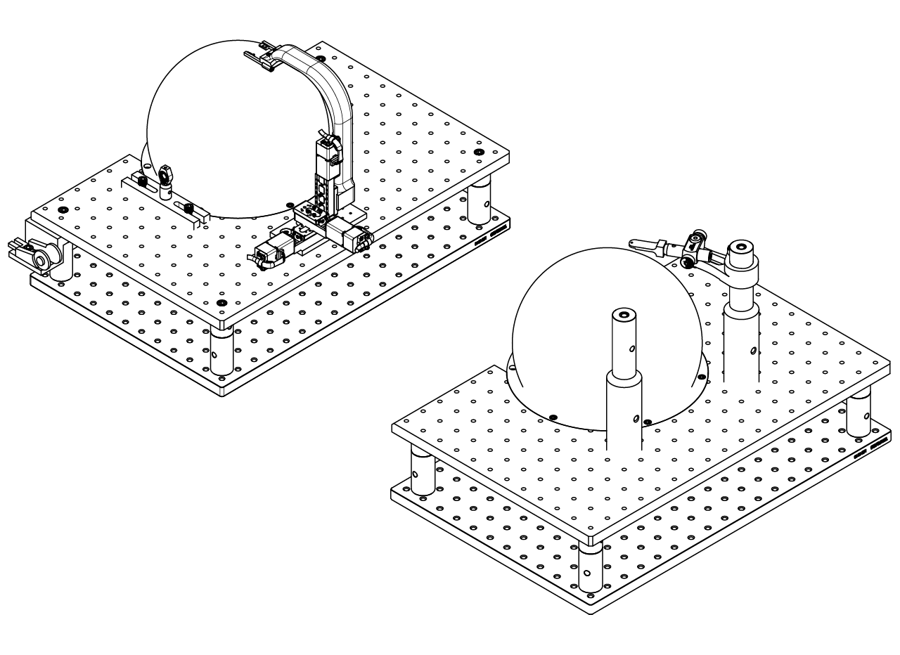 Automatic (left) and manual (right) positioning systems.